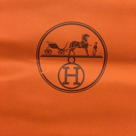Hermes Shopping Bag 16.75 x 10.75 x 3.75 in Orange Paper Gift Bag Authentic - Picture 8 of 16